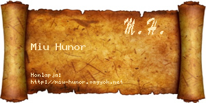 Miu Hunor névjegykártya